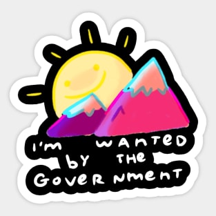 I'm Wanted By The Government (White) Sticker